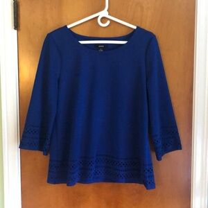Alfani 3/4 length bell sleeve cobalt blue top size medium. Like new.